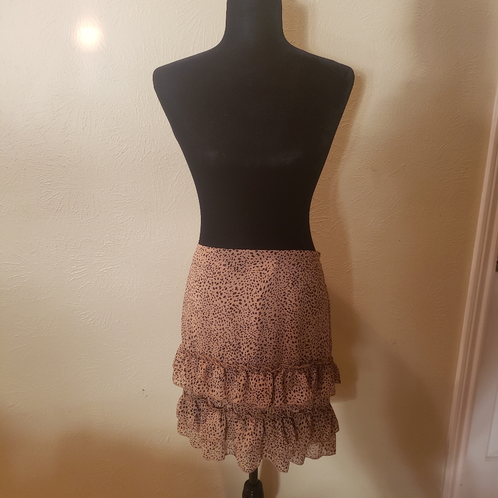 Double layer ruffle A line skirt